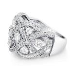 Woven Sterling Silver Art Deco CZ Statement Ring