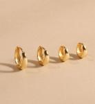 Gold Hoop Earrings Set: 4 Pairs for Women