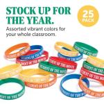Anderson's Student of the Month Silicone Bracelets, 25 Pack