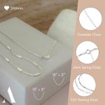 Sterling Silver Heart Layered Necklace Set