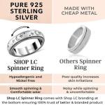 Sterling Silver Spinner Ring with Moon and Star