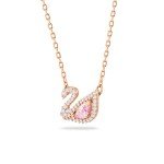 Swarovski Dazzling Swan Pendant Necklace in Rose Gold