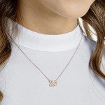 Swarovski Dazzling Swan Pendant Necklace in Rose Gold