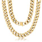 Chunky Cuban Link Chain Necklace in Gold/Silver