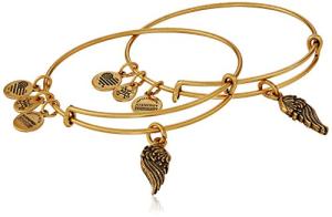 Gold Expandable Wings Charm Bangles Set of 2