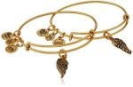 Gold Expandable Wings Charm Bangles Set of 2