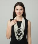 Multi-Strand Simulated Pearl Necklace and Earrings Set