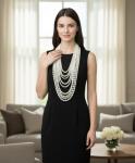 Multi-Strand Simulated Pearl Necklace and Earrings Set
