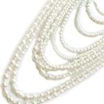 Multi-Strand Simulated Pearl Necklace and Earrings Set