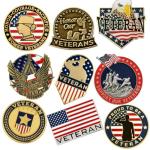 Veteran Patriotic Gold Plated Lapel Pin Set
