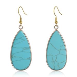 Handmade Gold Turquoise Drop Earrings for Women
