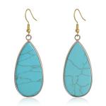 Handmade Gold Turquoise Drop Earrings for Women