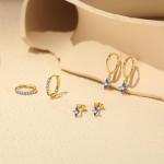 Dainty Gold Hoop Earrings Set for Women