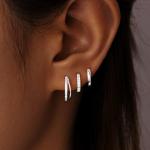 Sterling Silver Hoop Earrings Set for Women