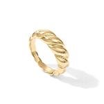 18K Gold Plated Twisted Braided Dome Ring