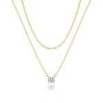Dainty Layered Gold Diamond Pendant Necklace for Women