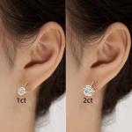 Moissanite Hoop Earrings in Sterling Silver for Women