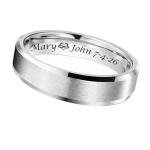 Custom Engraved Men's Brushed Beveled Edge Ring