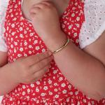 Engraved 14K Gold-Plated Children's Bangle Bracelet