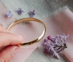 Engraved 14K Gold-Plated Children's Bangle Bracelet