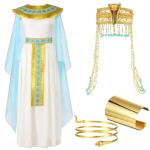 Egyptian Costume Jewelry Set with Black Bob Wig