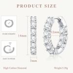 Sterling Silver Huggie Hoop Earrings with Diamond