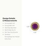 Amethyst Purple Stone Clip-On Earrings for Women