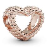 PANDORA Rose Gold Beaded Open Heart Charm