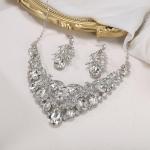 Bohemian Crystal Teardrop Necklace & Earrings Set