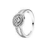 PANDORA Sparkling Double Halo Stackable Ring - Size 8.5
