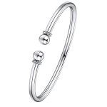 Simple 925 Sterling Silver Open Bangle Bracelet
