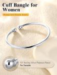 Simple 925 Sterling Silver Open Bangle Bracelet
