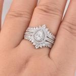 Elegant Sterling Silver Wedding Ring Set for Women