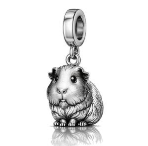 Guinea Pig Sterling Silver Clip-On Charm Pendant