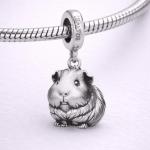 Guinea Pig Sterling Silver Clip-On Charm Pendant