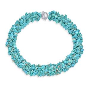 Turquoise Chunky Cluster Statement Bib Necklace