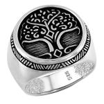 Men's 925 Silver Tree of Life Signet Ring