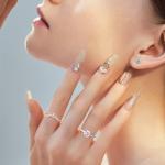 Moissanite Wedding Band for Women in White Gold