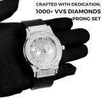 Moissanite Diamond Gold Watch for Men, Waterproof
