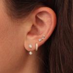 14K Gold Plated Hoop & Stud Earrings Set