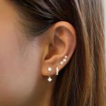 14K Gold Plated Hoop & Stud Earrings Set