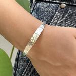 Hammered Sterling Silver Minimalist Cuff Bracelet