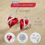 Infinity Heart Stud Earrings in Silver Tone