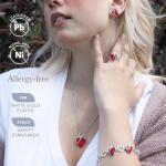 Infinity Heart Stud Earrings in Silver Tone