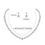Bridal Silver and Gold CZ Necklace Earring Set