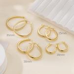 14K Gold U-Shaped Small Hoop Earrings for Women