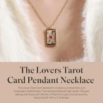 Lovers Tarot Card Gold Pendant Necklace