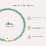 Green Aventurine Beaded Choker Necklace with Gold Bow