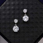 Bridal Silver and Gold CZ Necklace Earring Set