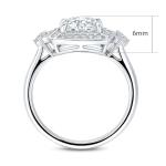 Stylish Sterling Silver Halo Cushion Cut Ring